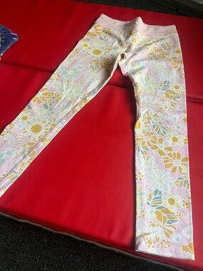 Carter's Pink Floral Leggings with Yellow and Green Flowers